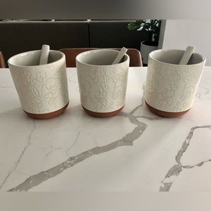 Set of Three Floral Stoneware Herb Planters - Hearth and Hand by Joanna Gaines